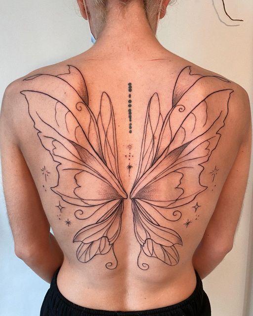 aubrey aloba recommends Butterfly Wings Back Tattoo