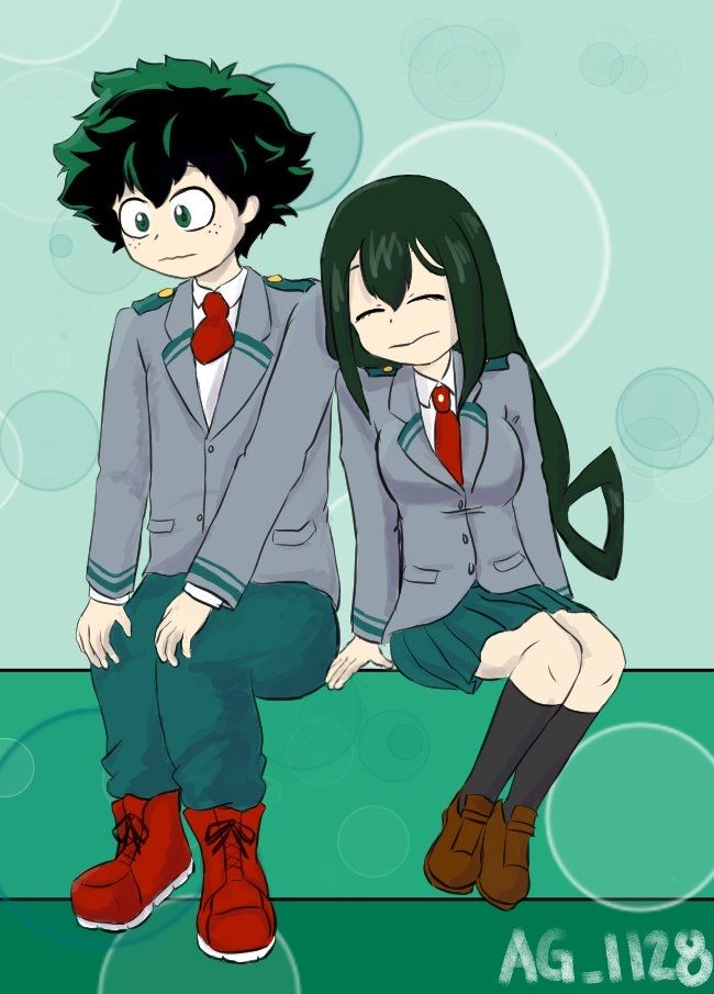 boku no hero academia deku x tsuyu