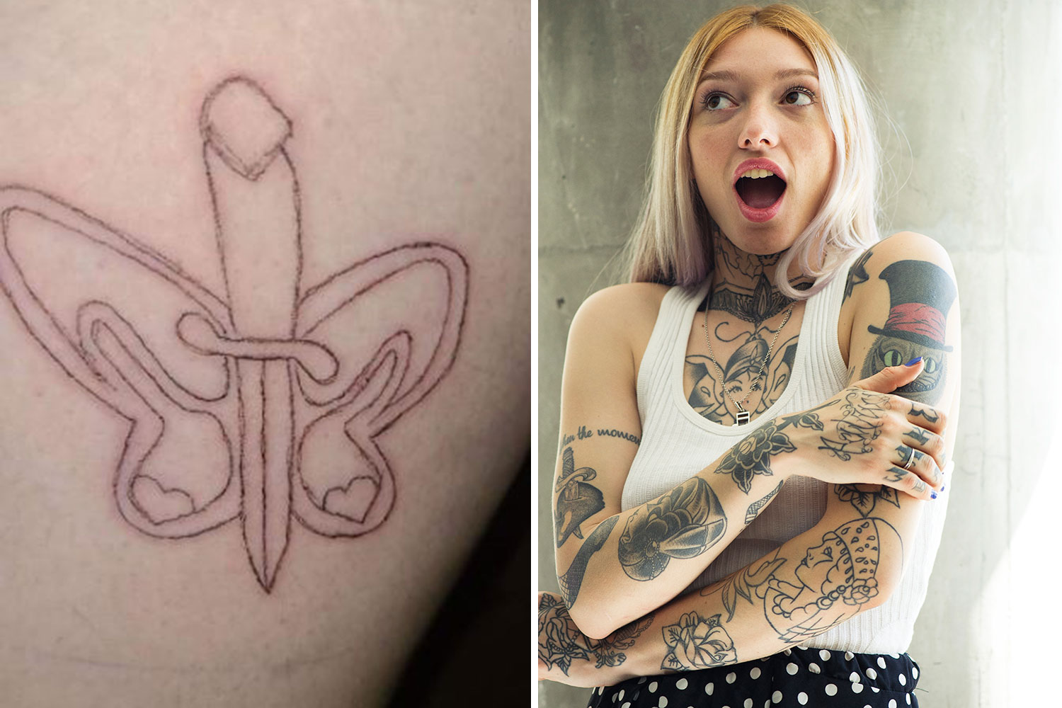 Butterfly Vagina Tattoo long xxx