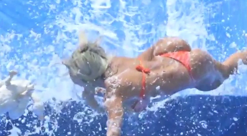 angie newberry add water park bikini falls off photo