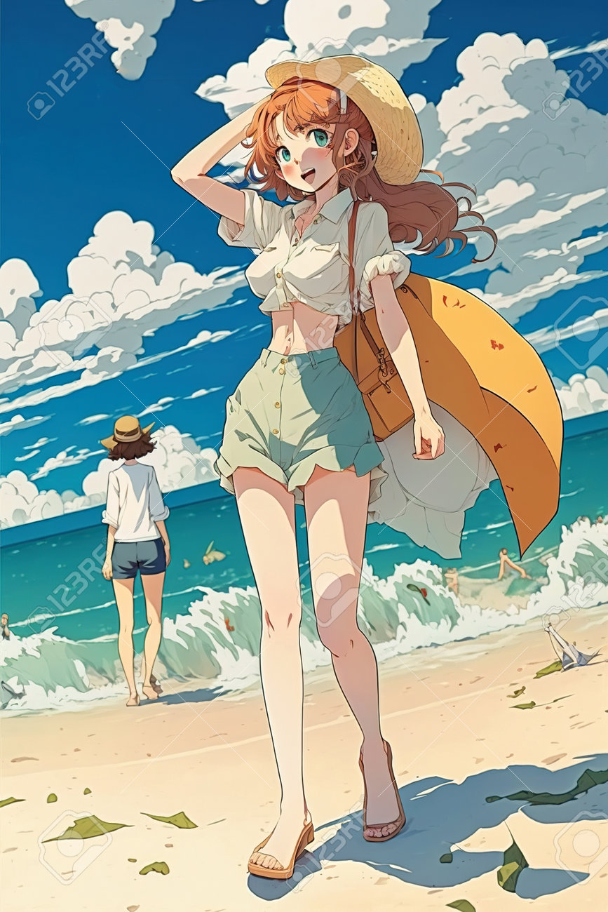 Anime Girls At The Beach automatic stroker