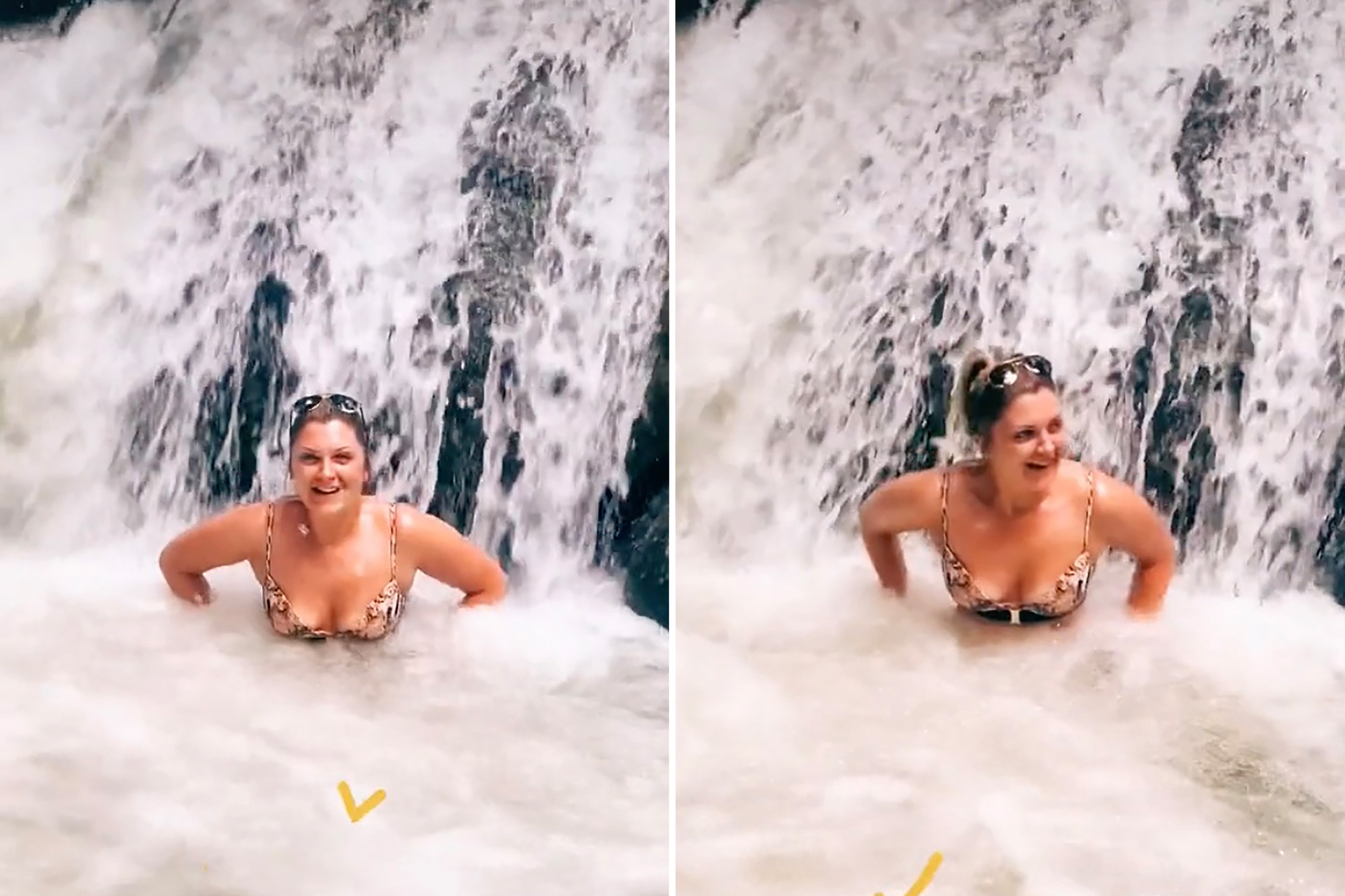 Girl Loses Bathing Suit On Water Slide multimerios doble