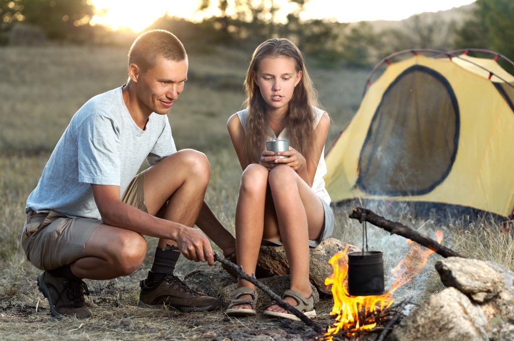 College Couples Camping Trip in gambia