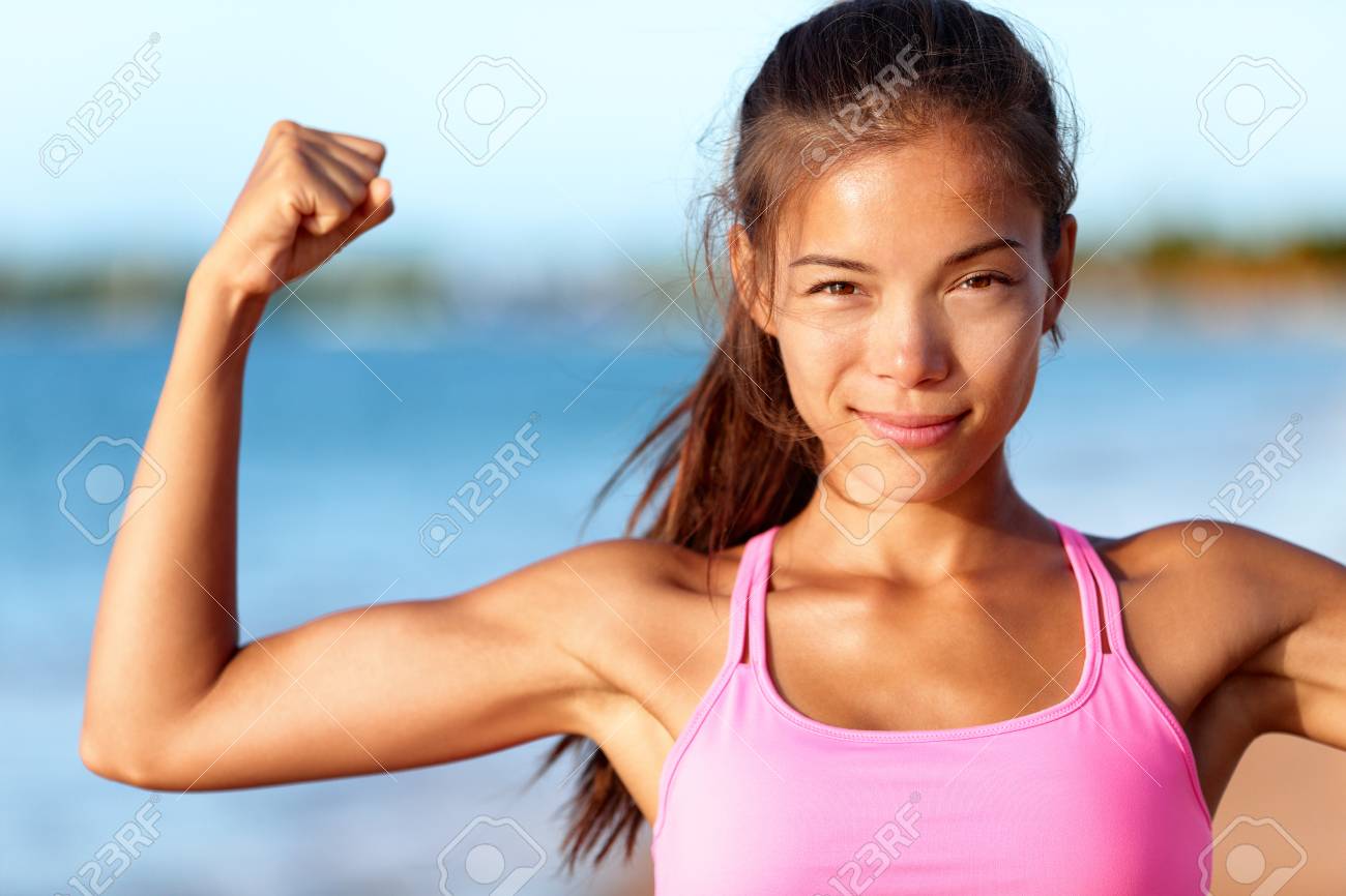 alfred frroku add muscle girl flexing biceps photo