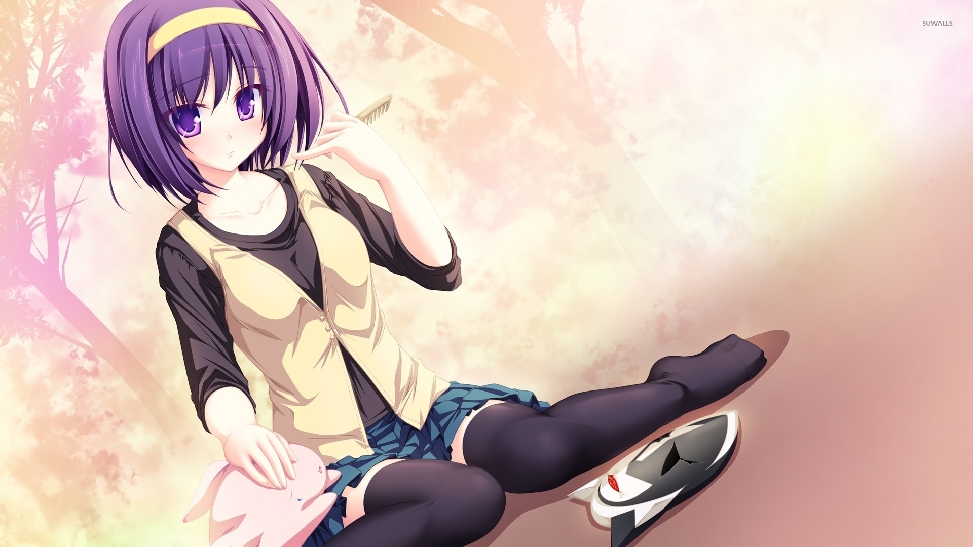 Best of Anime girl with short purple hair