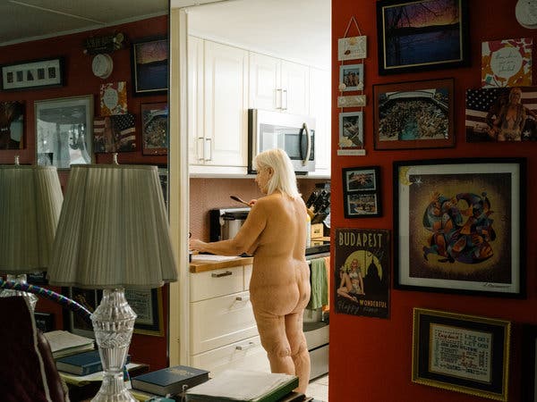 family naked at home