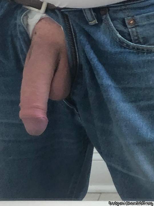 dick hanging out of pants