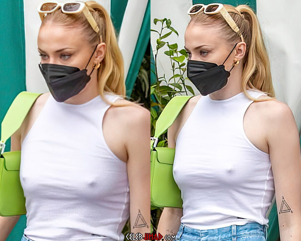 sophie turner nip slip