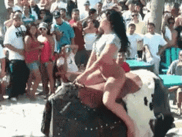 sexy mechanical bull riding