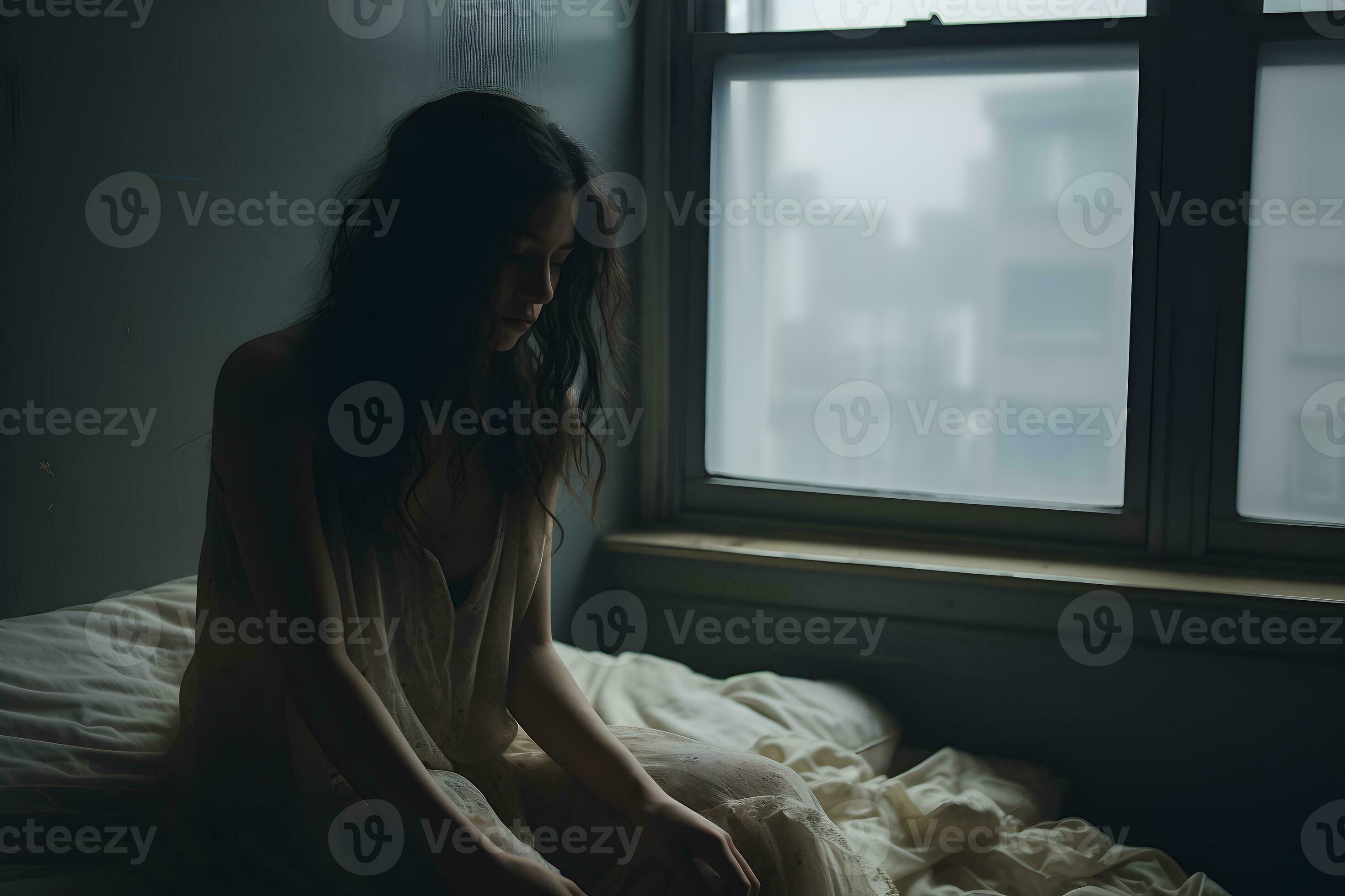 girl alone in bed