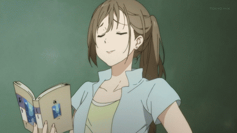 anime girl waking up gif