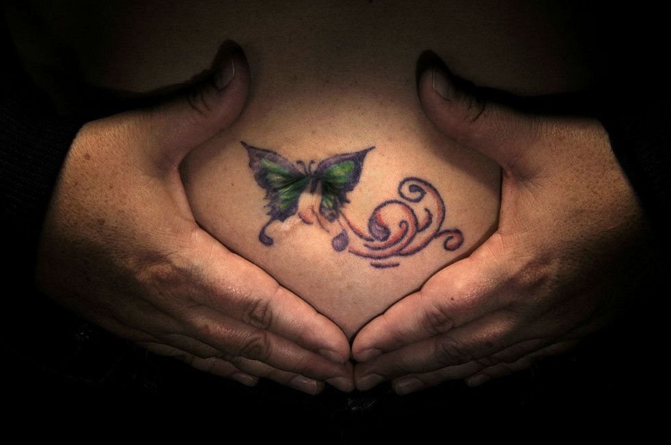 Butterfly Belly Button Tattoo cruz anal