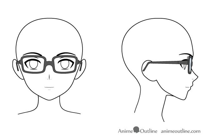 anime glasses side view
