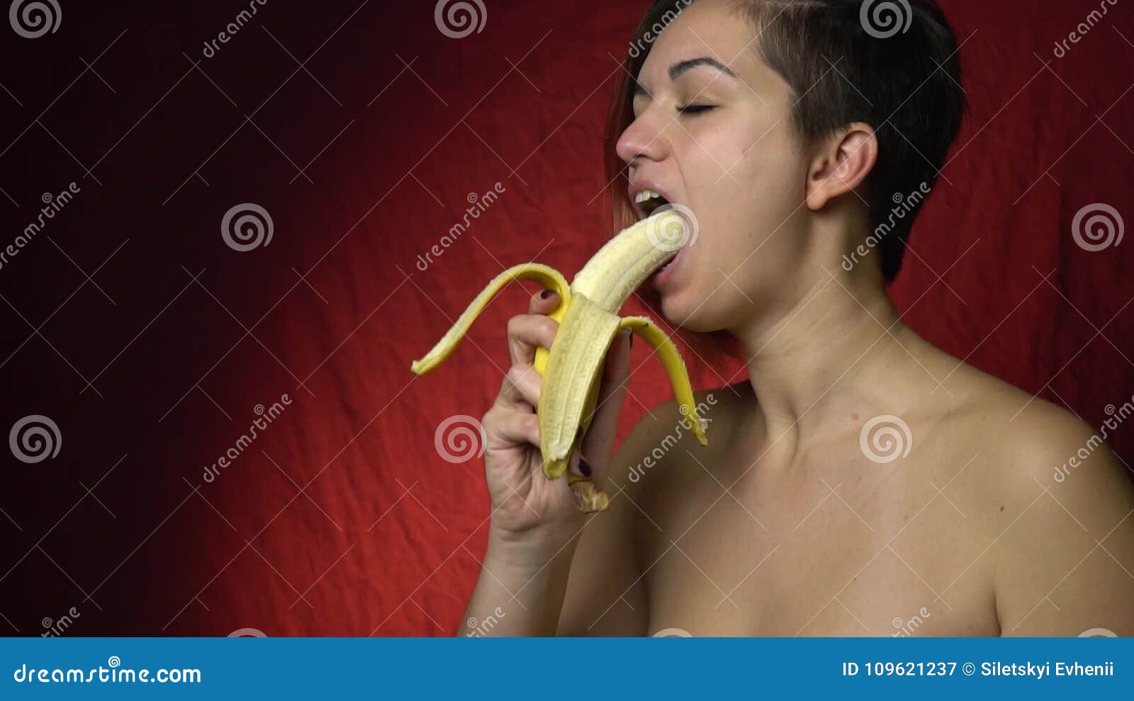 Best of Girl sucking on banana
