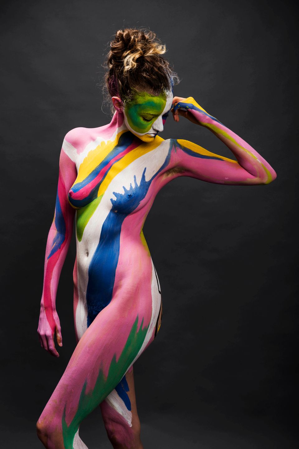 Female Body Painting Process ass love
