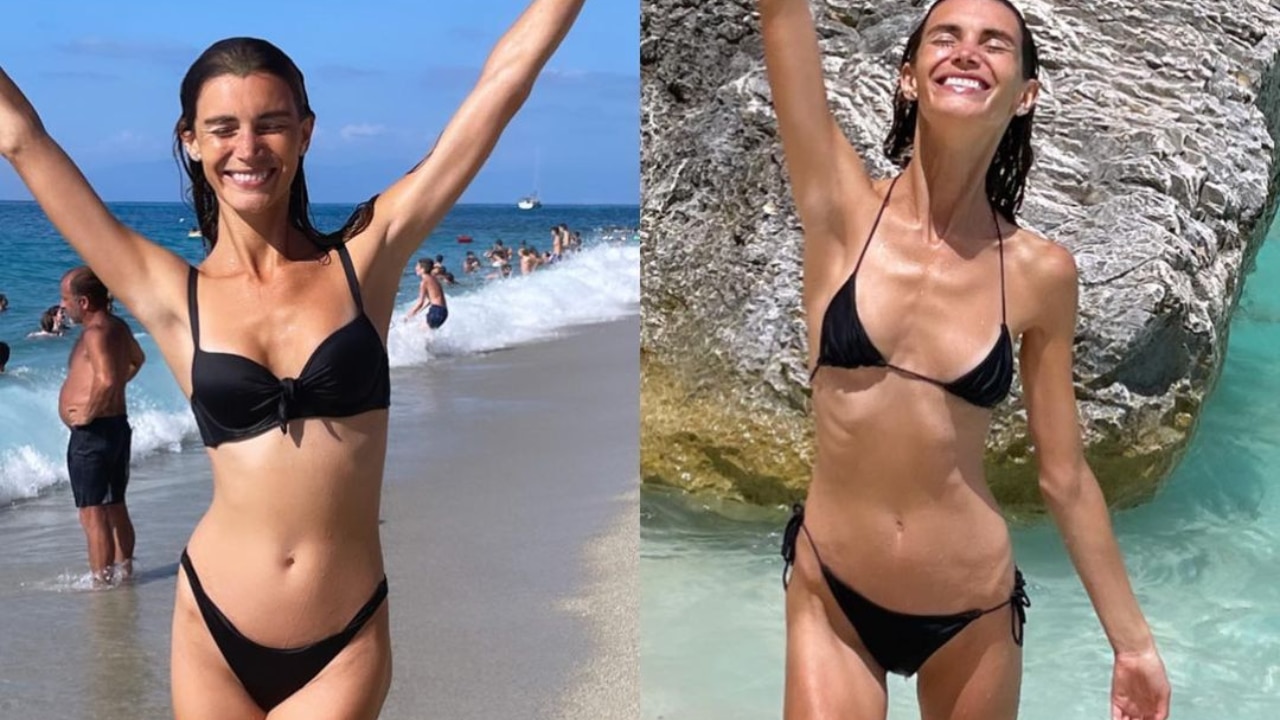 donald raphael add anorexic woman on beach photo