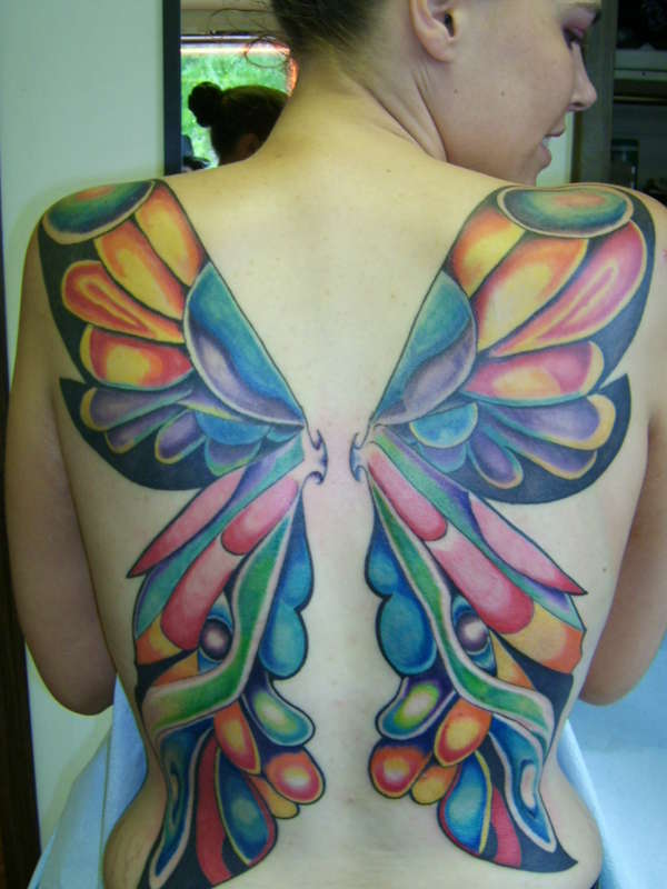 carolyn gall recommends butterfly wings back tattoo pic