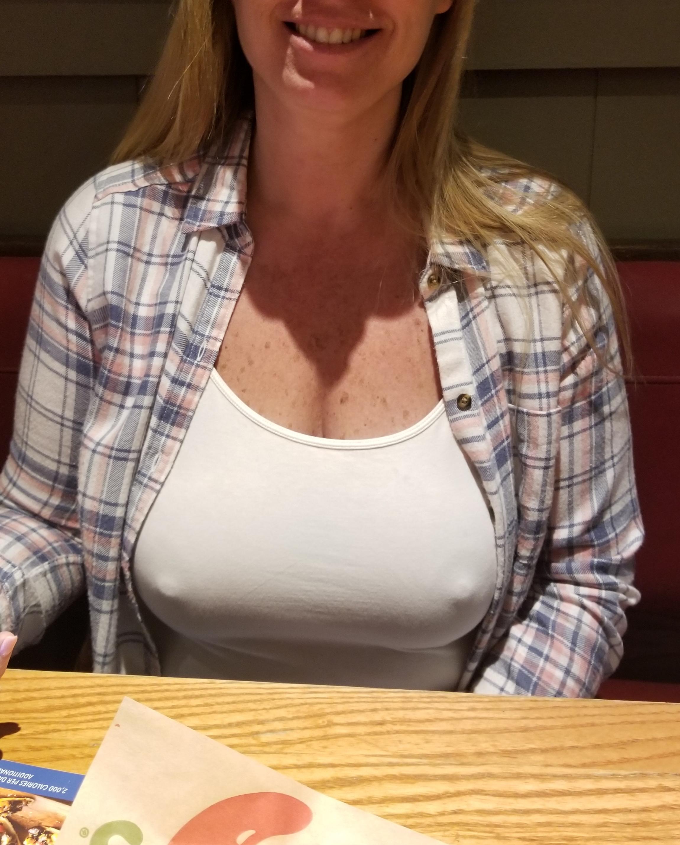 my wife no bra