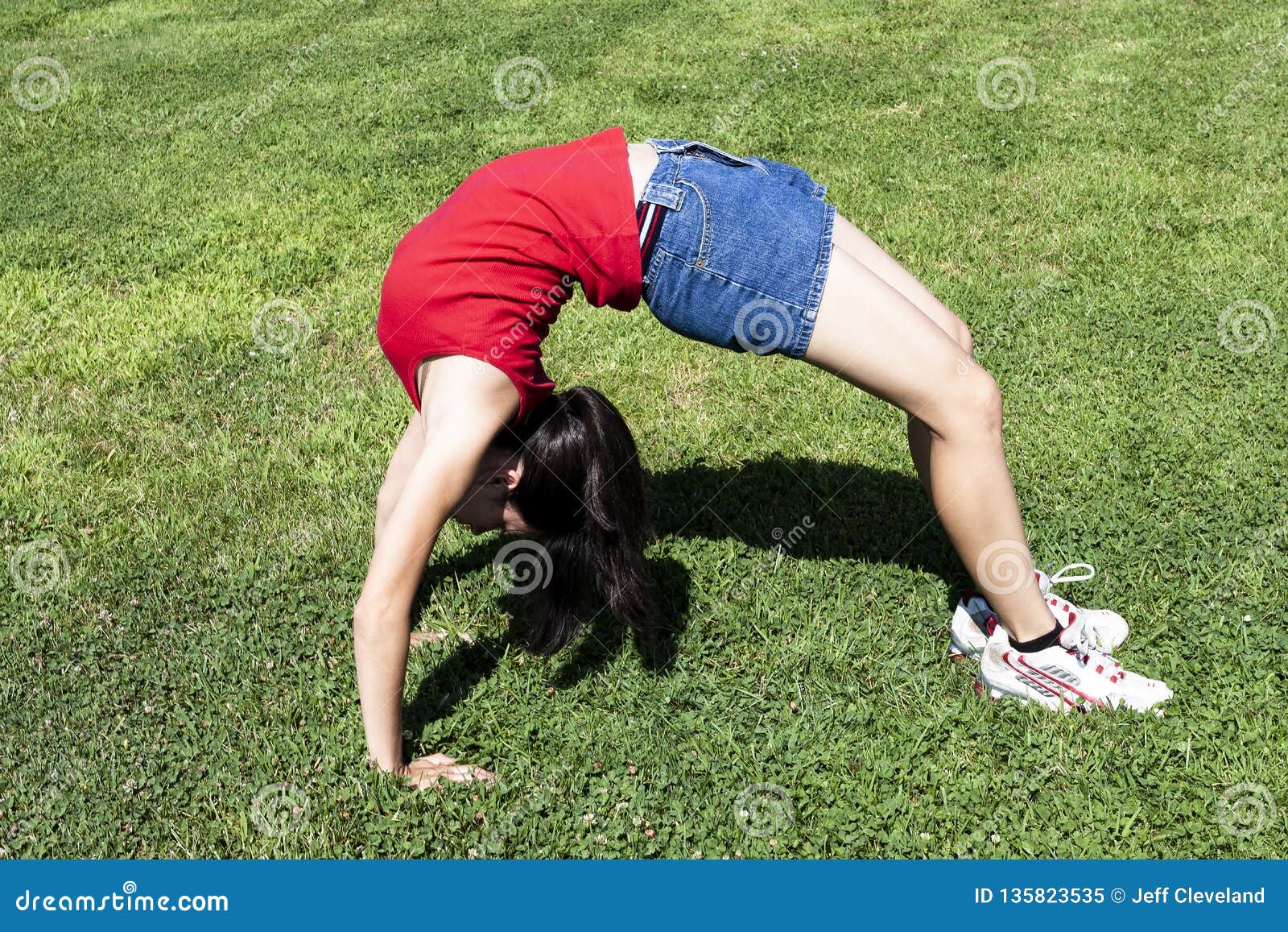 girl bending over backwards