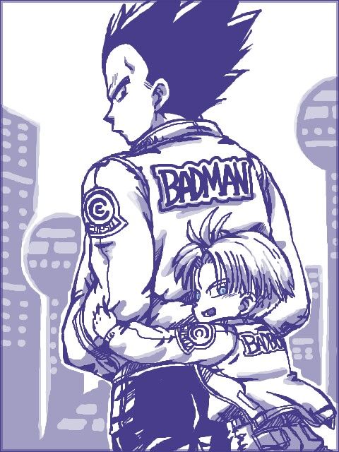 father son vegeta and trunks