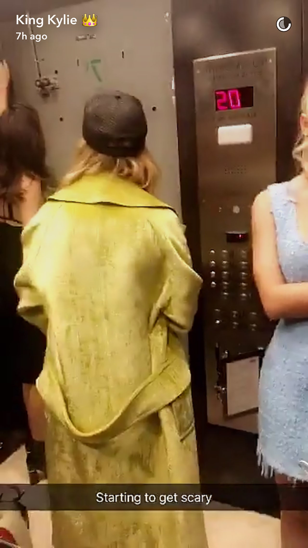 dress caught in elevator