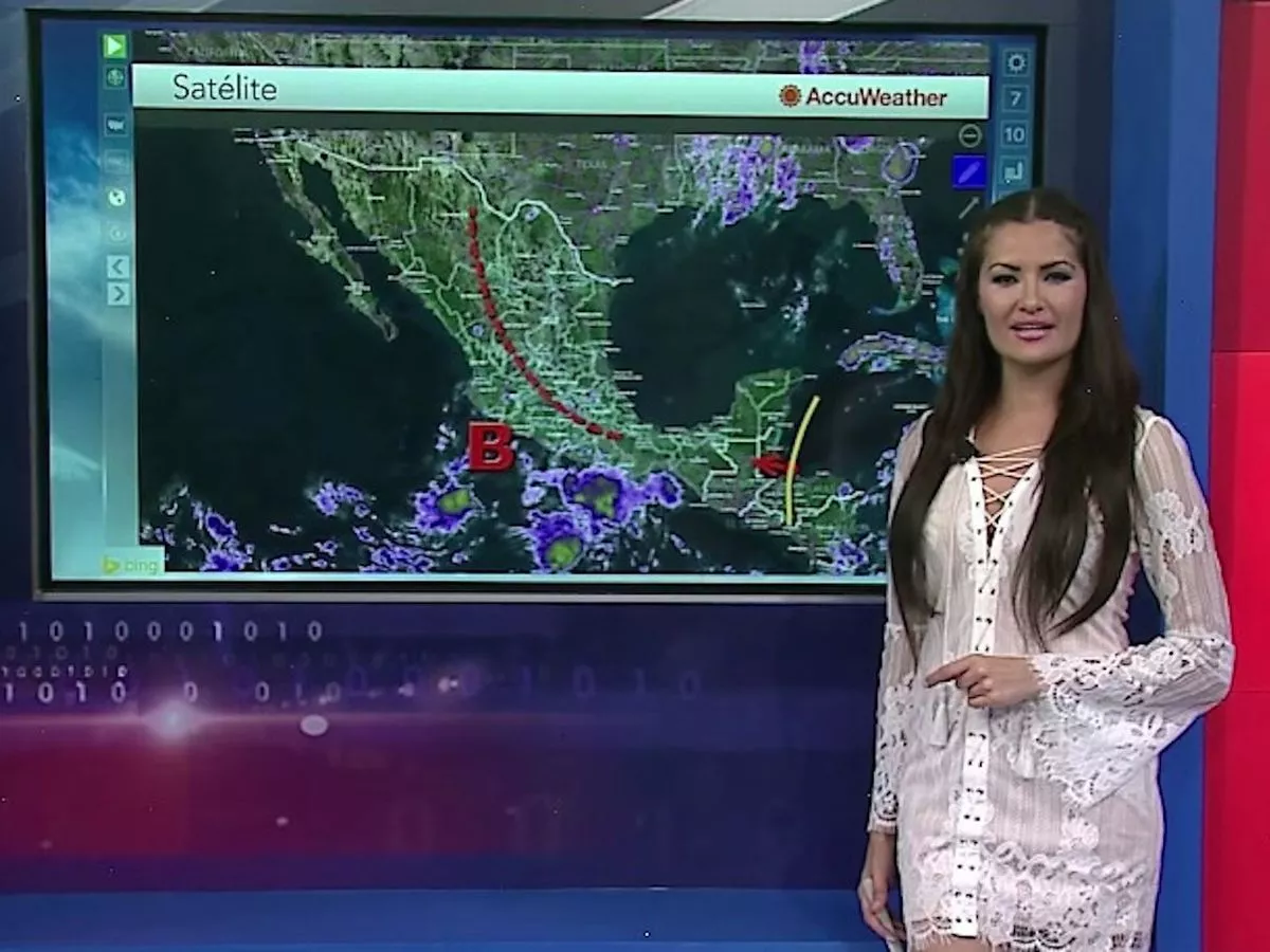 weather girl see through dress