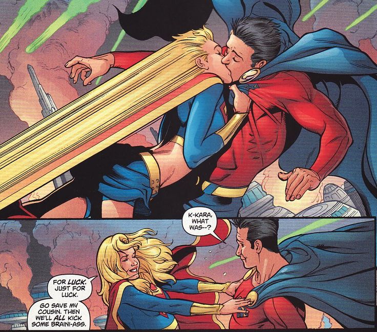 Superboy And Supergirl Kiss mexican woman