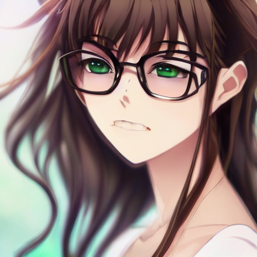 Anime Girl Brown Hair Glasses sierra fr
