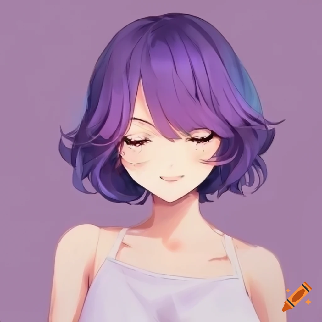 bob hambly add anime girl with short purple hair photo