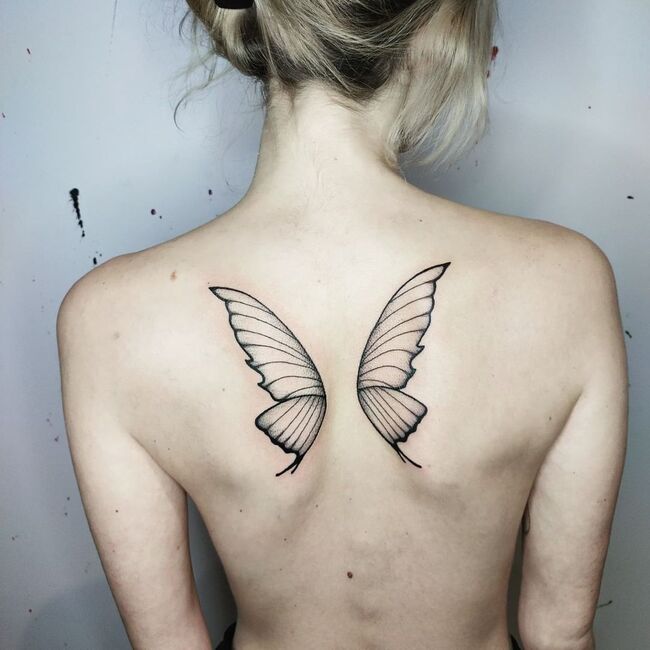 cole joe recommends Butterfly Wings Back Tattoo