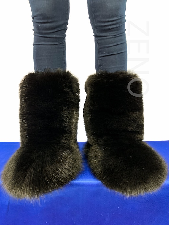 big fluffy fur boots