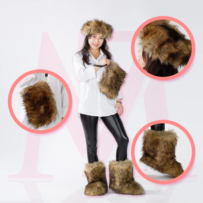 bosco kit add photo big fluffy fur boots