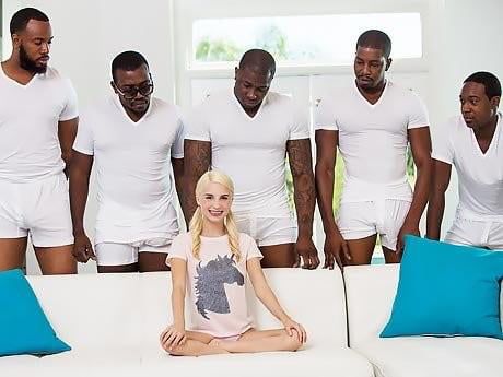 black guys surrounding white girl meme