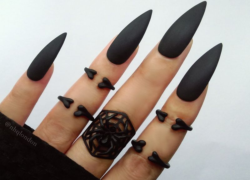 barbara fellows recommends black sharp nails pic