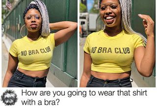 anita thomson recommends girl wearing no bra pics pic