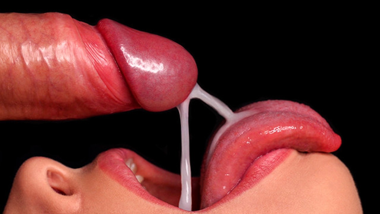 Best of Close up cum on tongue