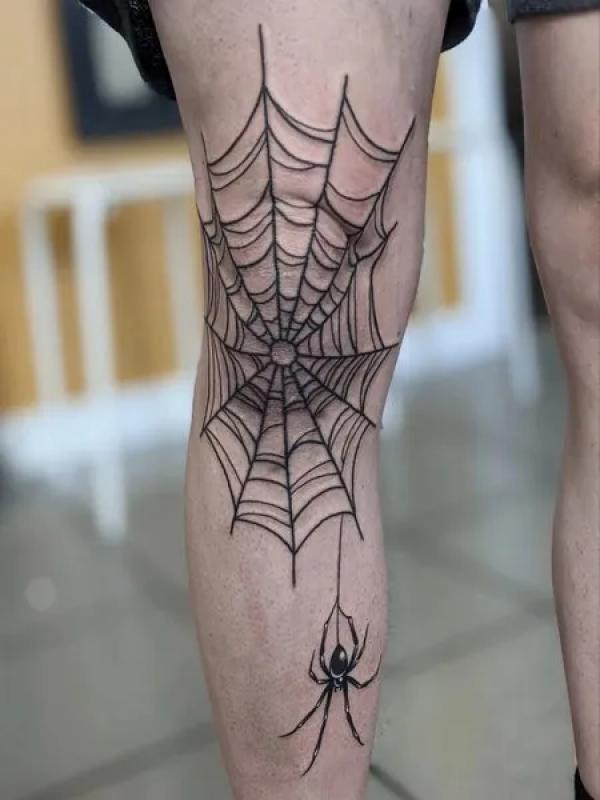 Spiderweb Tattoo On Elbow inside her