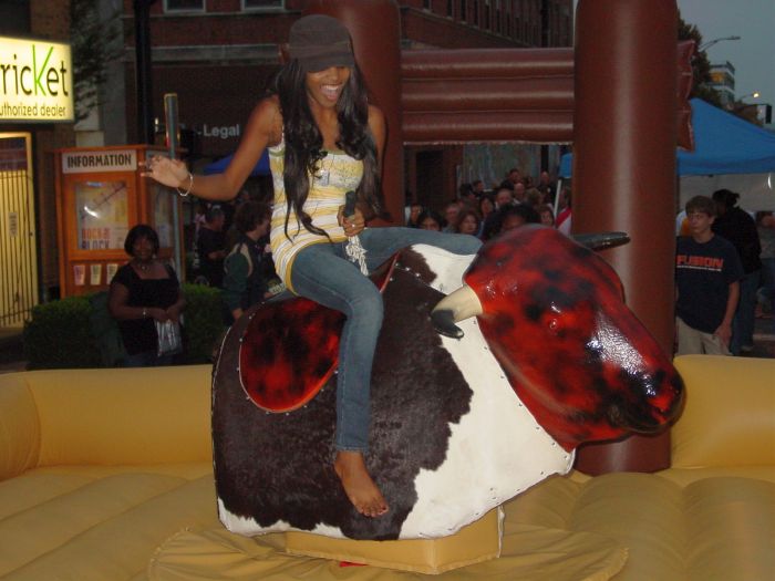 chily willy recommends hot girl riding mechanical bull pic