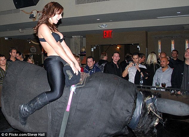 Best of Hot girl riding mechanical bull