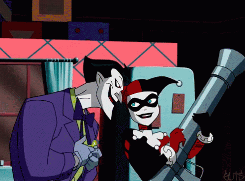 anna hobby recommends joker and harley kiss gif pic