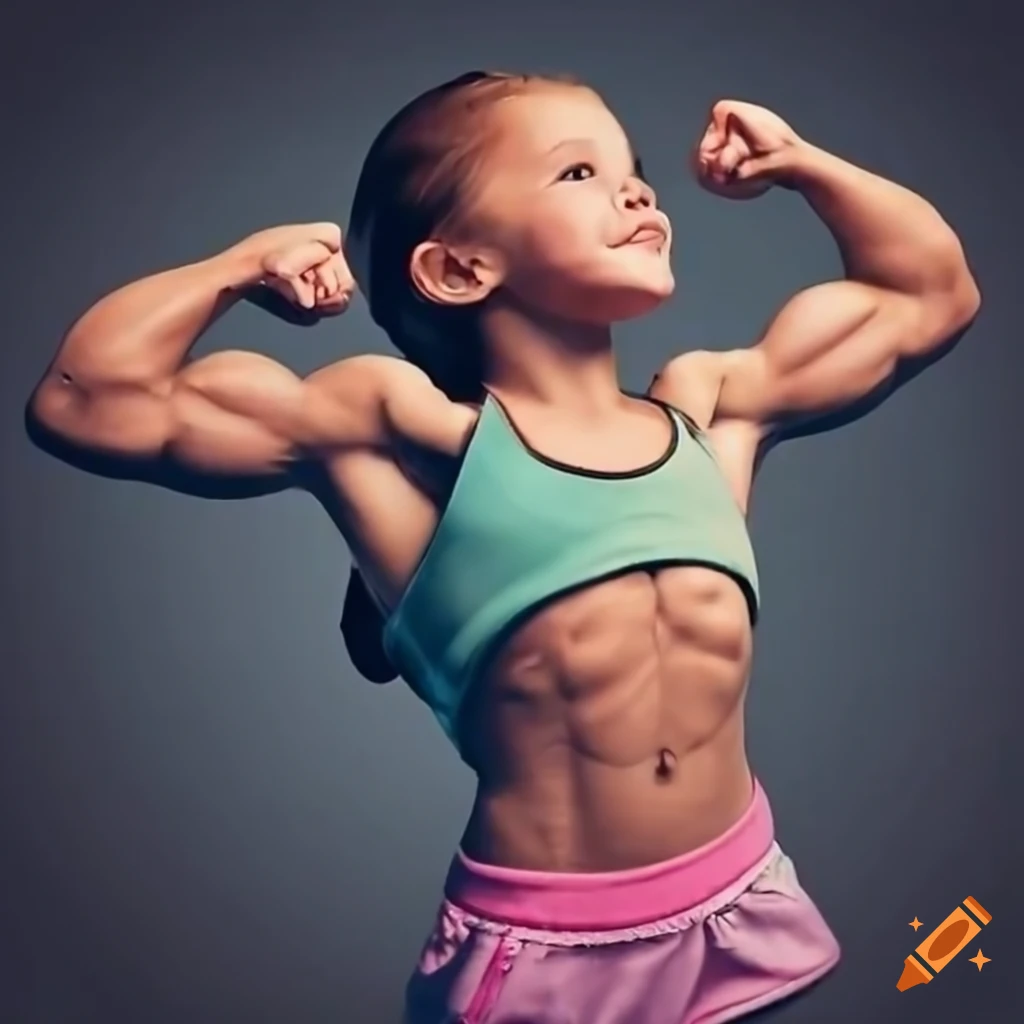 muscle girl flexing biceps