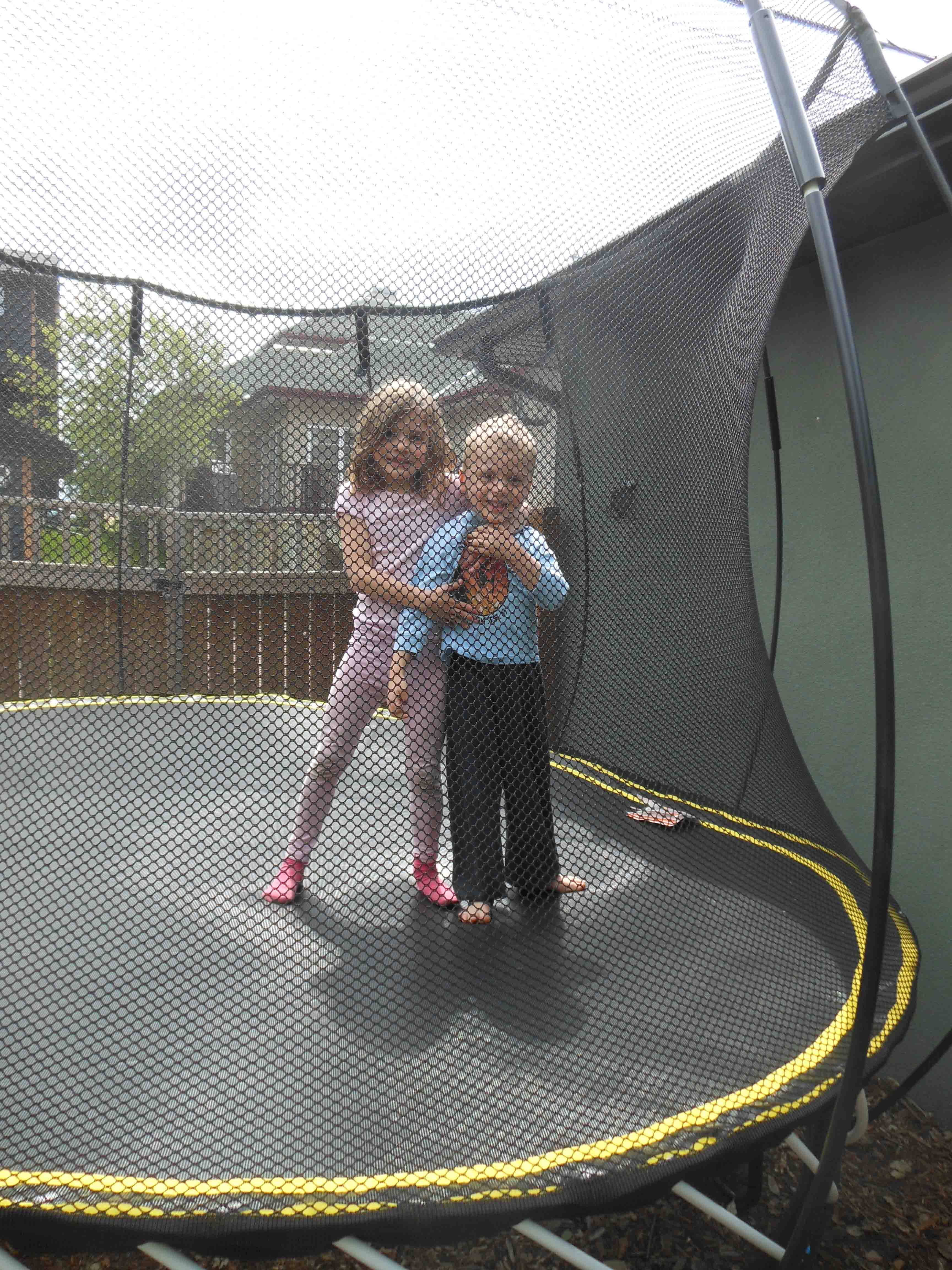 naked on a trampoline