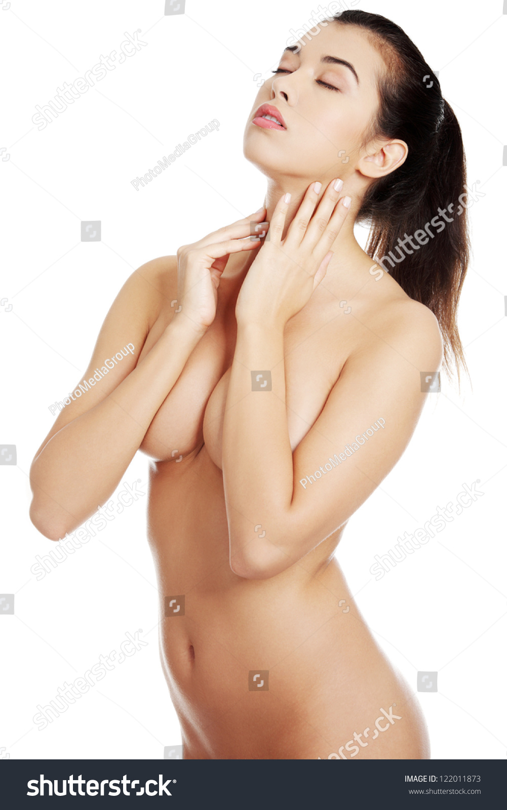 Pretty Topless Woman mouth clips