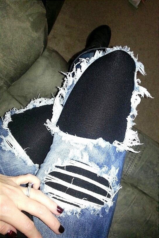 dawn ricker recommends ripped jeans with leggings underneath pic