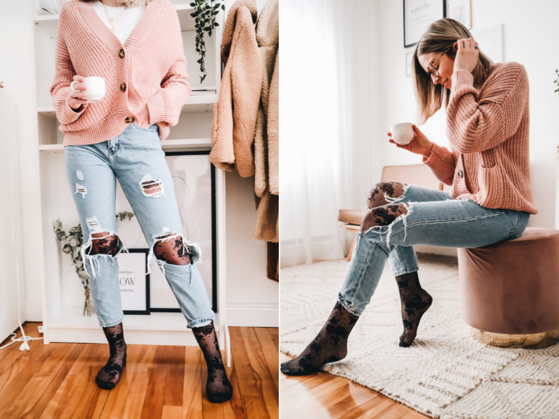 bob siebel add ripped jeans with leggings underneath photo